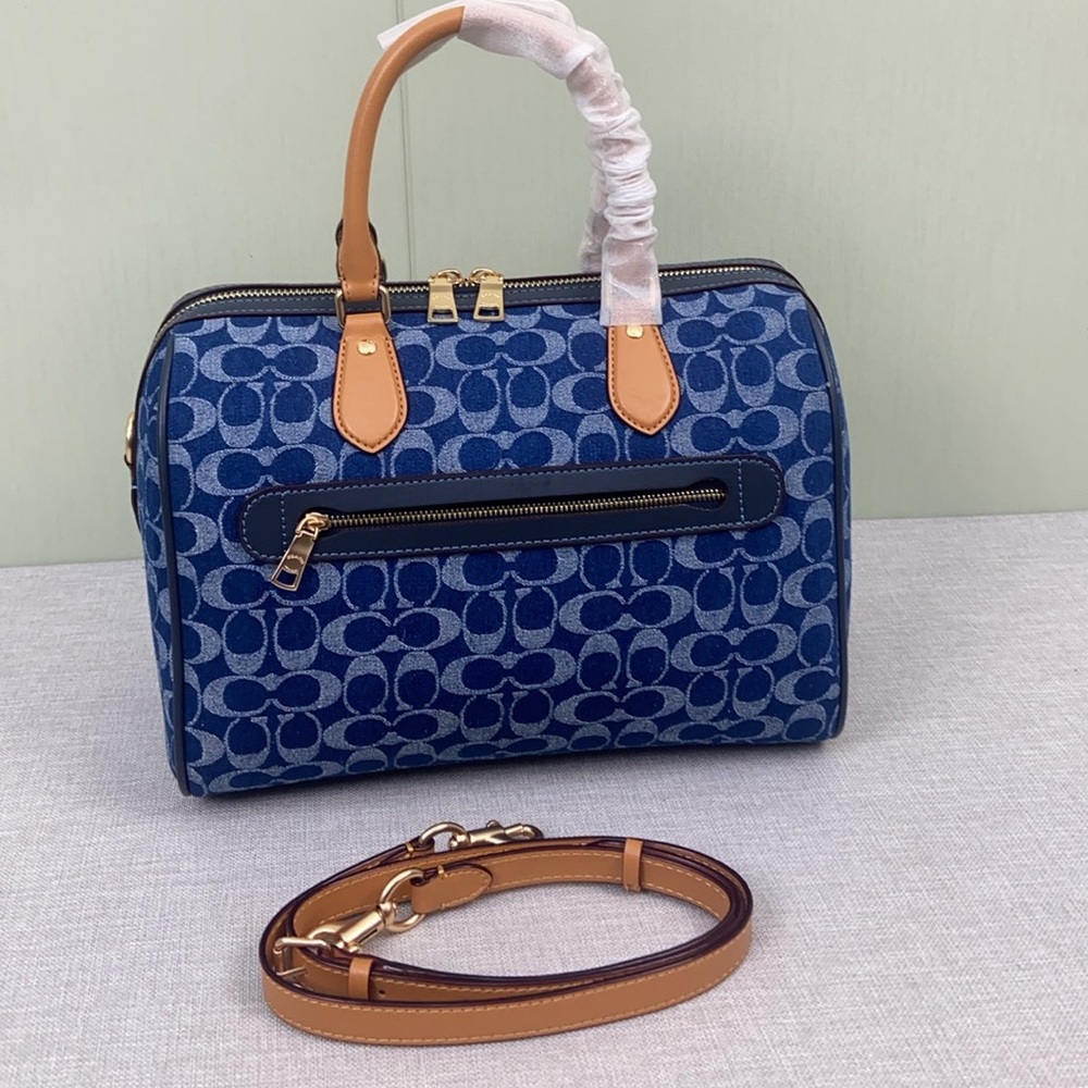 🌵Coach Rowan Large Satchel Bag In Signature Denim Canvas CY699 NWT original Pack - Picture 3 of 9